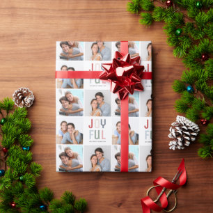 Custom 3 Photos Collage Christmas Wrapping Paper