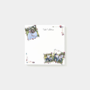 Custom 3 Photos Tribal Arrows Feathers Trendy Post-it Notes