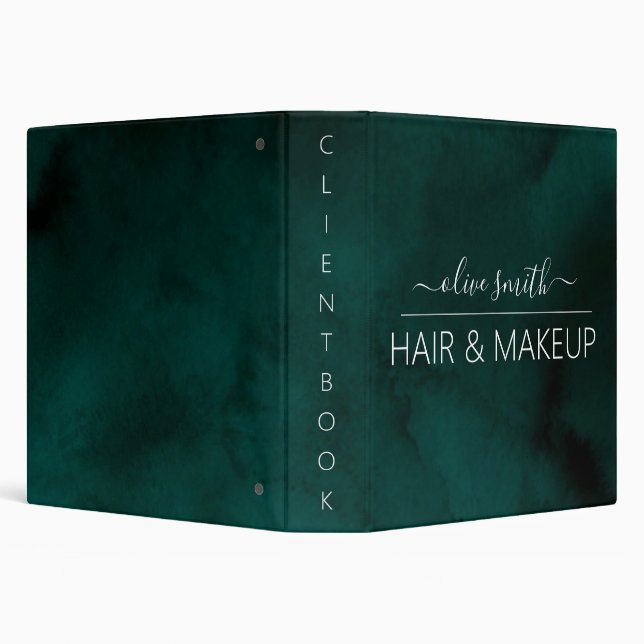 Custom 3-Ring Binder – Emerald Watercolor Binder (Background)