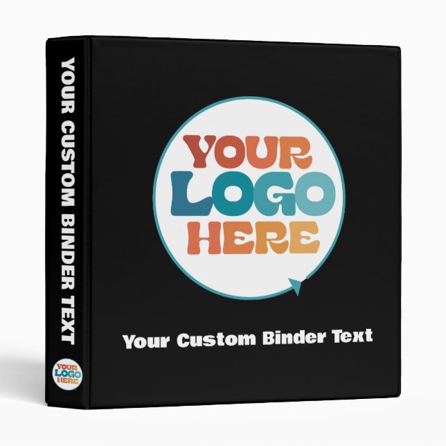 Custom 3-Ring Binder with Business Logo No Minimum (Front/Spine)