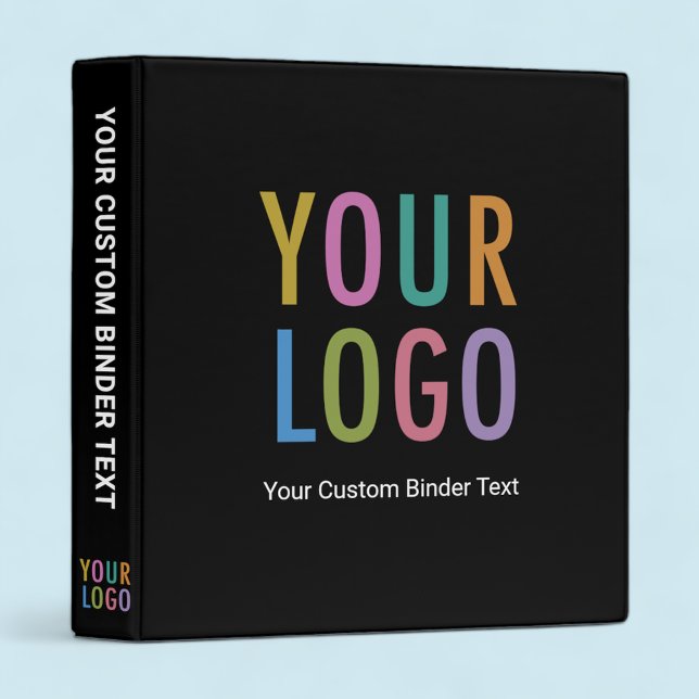 Custom 3-Ring Binder with Business Logo No Minimum (MISOOK Black Binder with Logo)