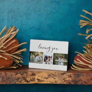 Custom 3 Sections Family Photos Collage Grey Frame