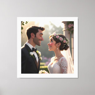 Custom 3D Cartoon Portrait from Photo Canvas Print