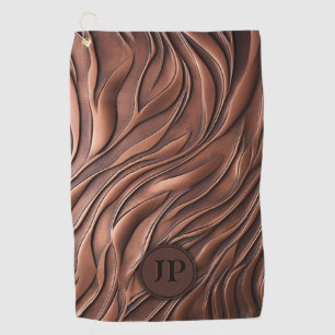 Custom 3D Copper Metalic Molten Wave Golf Towel