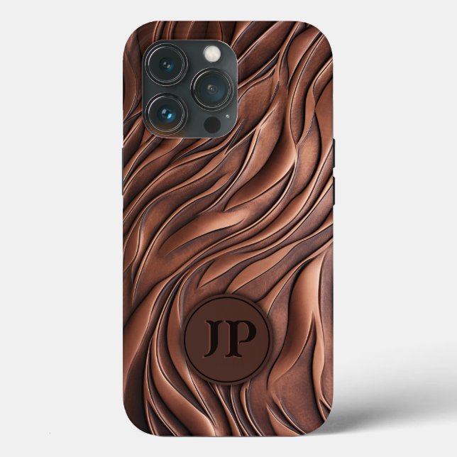 Custom 3D Copper Metalic Molten Wave Men's  Case-Mate iPhone Case (Back)