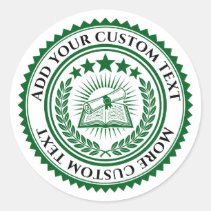 Custom 3D editable colour & text certificate seal
