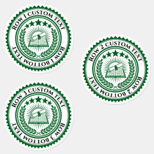 Custom 3D editable colour & text certificate seal