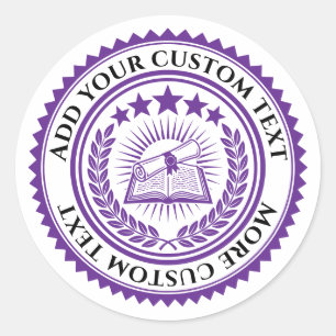 Custom 3D editable colour & text certificate seal
