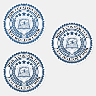 Custom 3D editable colour & text certificate seal