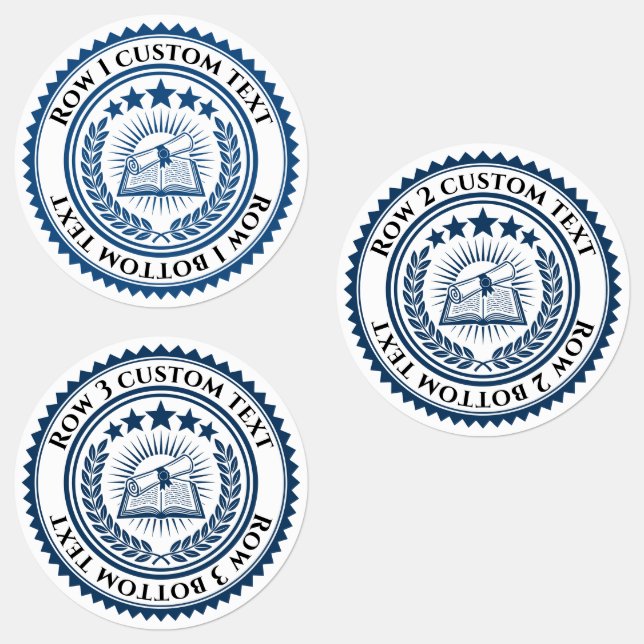 Custom 3D editable colour & text certificate seal (Group)