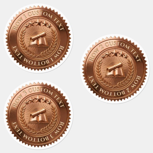 Custom 3D editable Copper foil certificate seal (Group)