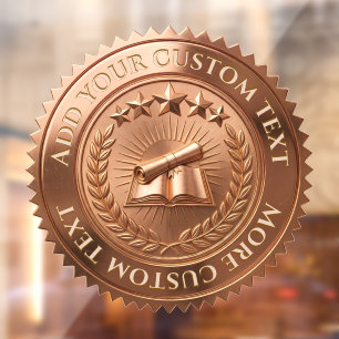 Custom 3D editable Copper foil certificate seal Window Cling