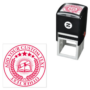 Custom 3D editable DIY Edit foil certificate seal Self-inking Stamp