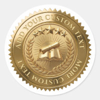 Custom 3D editable Gold foil certificate seal