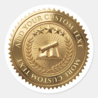 Custom 3D editable Gold foil certificate seal