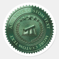 Custom 3D editable Green foil certificate seal
