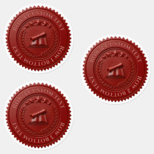 Custom 3D editable Red wax certificate seal