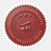 Custom 3D editable Red wax certificate seal