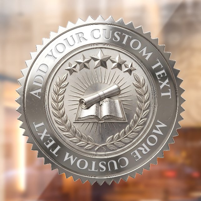 Custom 3D editable Silver foil certificate seal Window Cling (Sheet 2)