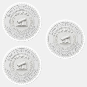 Custom 3D editable White wax foil certificate seal