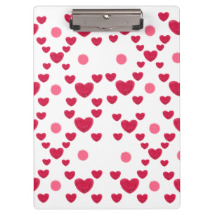 Custom 3D Jelly Hearts & Polka Dots Cute Pattern Clipboard