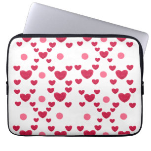 Custom 3D Jelly Hearts & Polka Dots Cute Pattern Laptop Sleeve