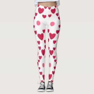 Custom 3D Jelly Hearts & Polka Dots Cute Pattern Leggings