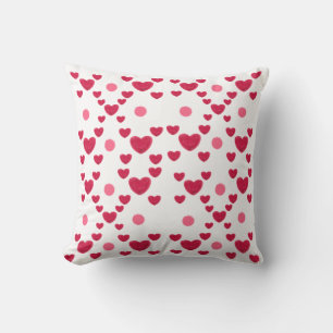Custom 3D Jelly Hearts & Polka Dots Cute Pattern Throw Pillow
