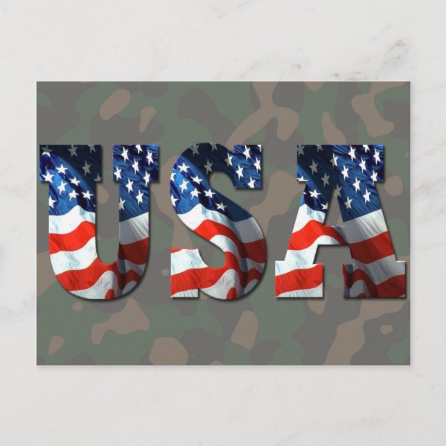 CUSTOM 3D USA Patriotic Postcards & Stationery (Front)