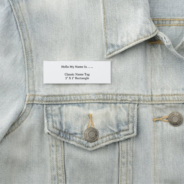 Custom 3x1 Name Tag Simple Clean Modern Style (In Situ)