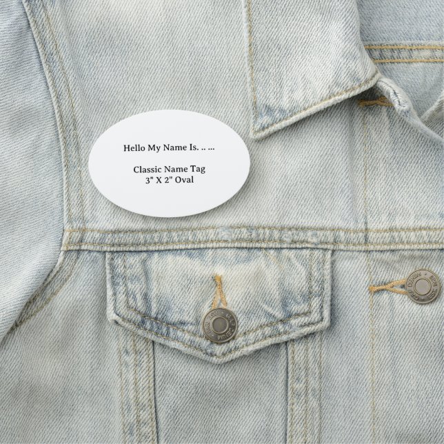 Custom 3X2 Oval Name Tag Clean Modern Style (In Situ)