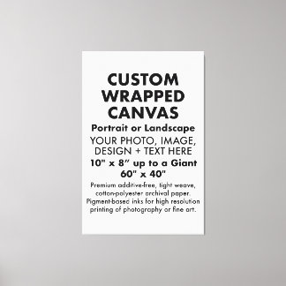 Custom 40" x 60" PREMIUM WRAPPED CANVAS Blank