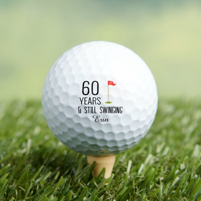 Custom 40th 50th 60th 70th 80th Birthday Favours Golf Balls (Insitu Tee)