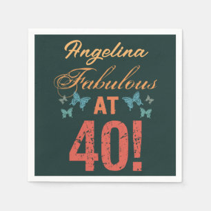 Custom 40th Birthday Fabulous Napkin
