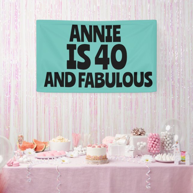CUSTOM 40TH BIRTHDAY FABULOUS PARTY BANNER (Party)