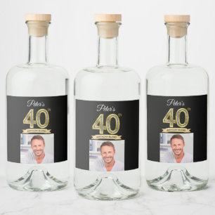 Custom 40th Birthday Party Mini Liquor Favour Labe Liquor Bottle Label