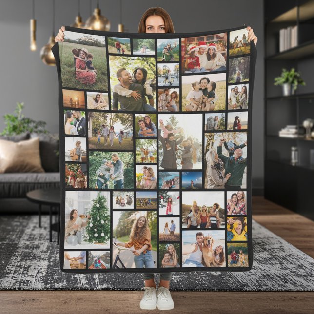 Custom 42 Photo Collage Fleece Blanket (Creator Uploaded)