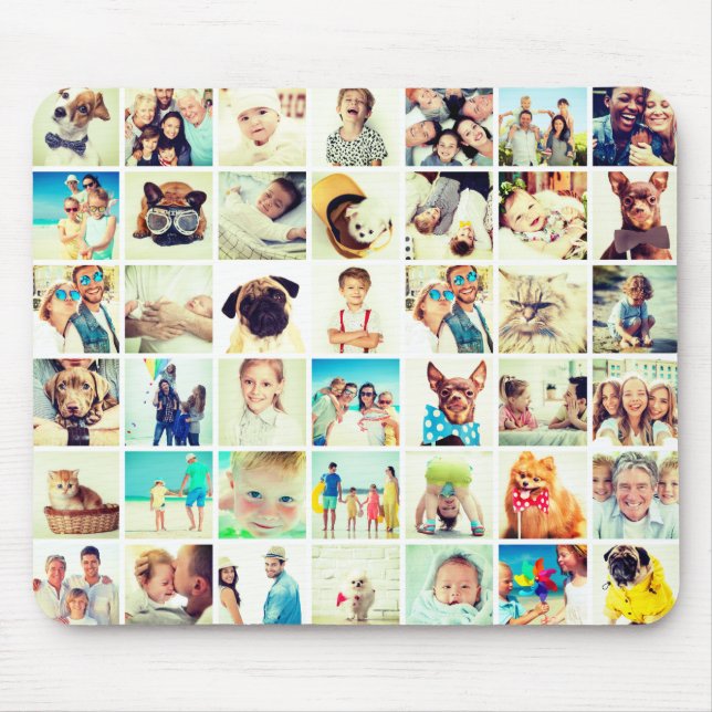 Custom 42 Photos Modern Family & Pet Memories Mouse Pad (Front)