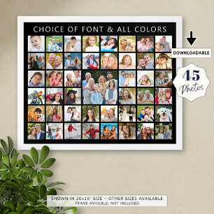 Custom 45 Photo Collage Personalized Poster