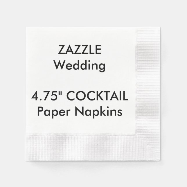 Custom 4.75" COCKTAIL Disposable Paper Napkins (Front)