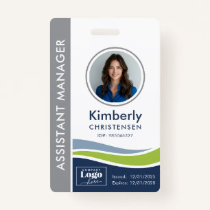 Custom 4 Color Modern Corporate Employee ID Badge