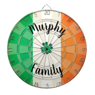 CUSTOM 4 Leaf Clover IRELAND Green White Orange Dartboard