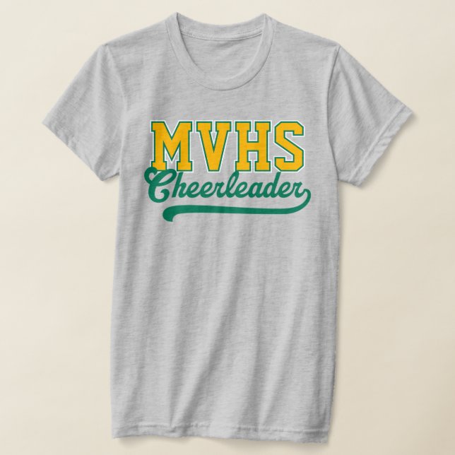Custom 4 Letter High School Initials Cheerleader T-Shirt (Laydown)