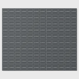 Custom 4 Logos, Business Branded on Charcoal Grey Wrapping Paper