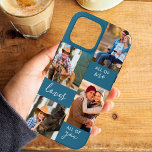 Custom 4 Photo All of Me Loves All of You Blue iPhone 13 Pro Max Case<br><div class="desc">Personalized Phone case for iphone 13 pro max (and many other models). The case features a custom photo collage with 4 of your favourite photos and the wording "All of Me Loves All of You". The photo template is set up ready for you to add your photos, which are displayed...</div>