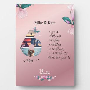 Custom 4 Photo Collage 8th Anniversary for BF & Gf Plaque