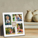 Custom 4 Photo Collage Best Dad Ever Beige Plaque<br><div class="desc">Custom Photo Plaque with 4 photo collage for the Best Dad Ever. The template is set up ready for you to add 4 of your favorite photos, the year and initial. A great gift for father's day, a birthday or as a keepsake of an event or personal achievement. The design...</div>