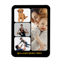 Custom 4 Photo Collage Black Wall Acrylic Photo