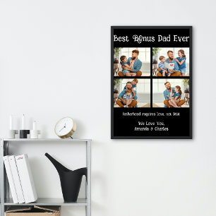 Custom 4 photo collage Bonus dad fathers day gift Print