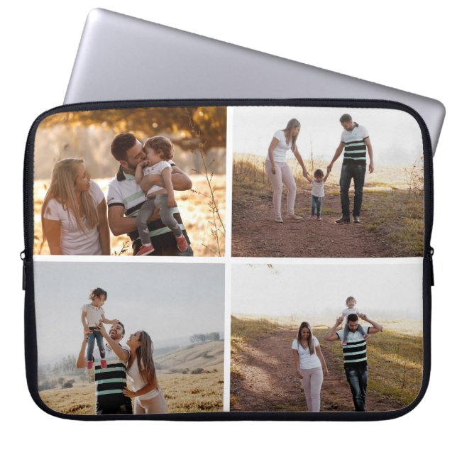 Custom 4 Photo Collage Laptop Sleeves (Front)